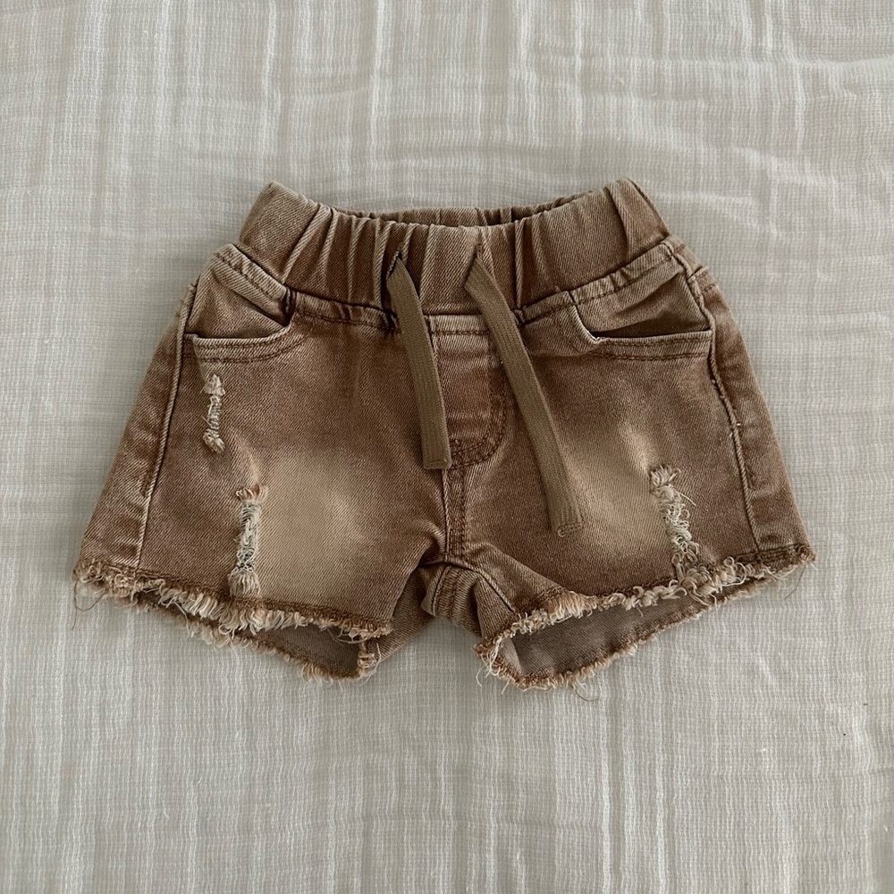 Little Bipsy Camel Denim Shorts - Baby